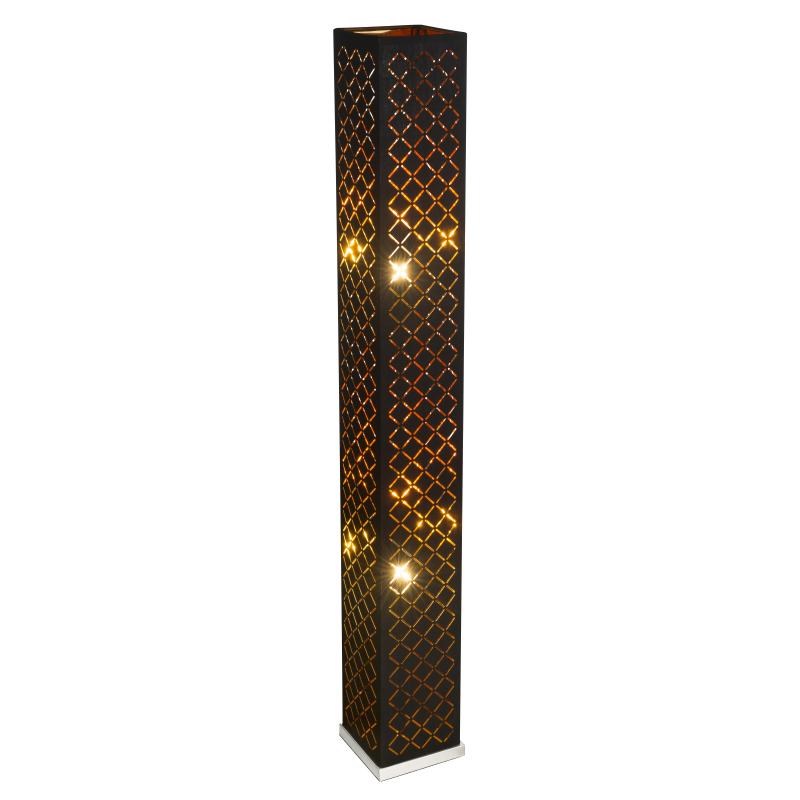 Lampadar nichel mat textil negru auriu metalizat 15229S2 CLARKE