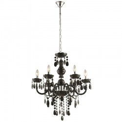 Candelabru negru crom cristale acrilice 63110-6 CUIMBRA I