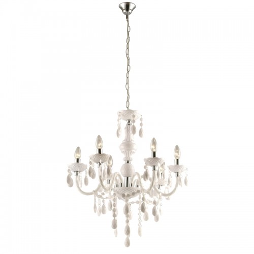 Candelabru alb,crom cristale acrilice 63113-6 CUIMBRA I