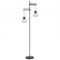 Lampadar metal negru lemn natural întrerupător 15326-2SN MINA Globo