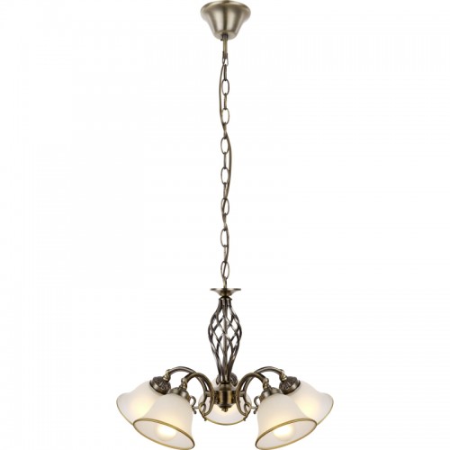 Candelabru alamă antica sticlă satinata 60208-5 ODIN