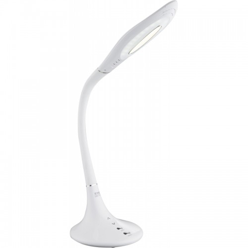 Lampa de birou crom alb, aluminiu plastic brat flexibil cu atingere ON / OFF 58271 PATTAYA
