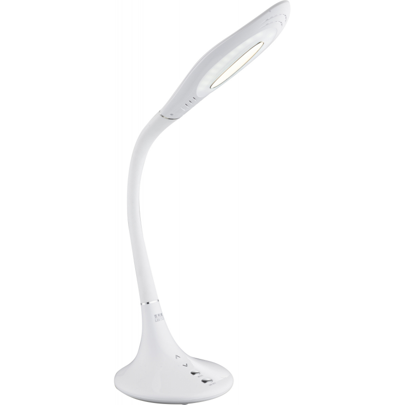 Lampa de birou crom alb, aluminiu plastic brat flexibil cu atingere ON / OFF 58271 PATTAYA