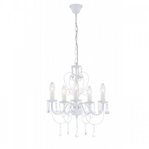 Candelabru  metalic alb cristale acrilice 63126-5 PINJA