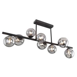 Plafoniera metal negru sticla fumurie sticla 56133-9D Riha Globo