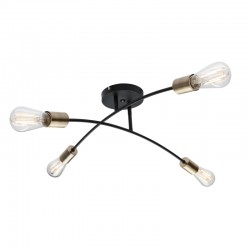 Plafoniera metal negru alama antica 54003-4 SARINI