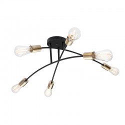 Plafoniera metal negru alama antica 54003-6 SARINI