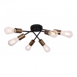 Plafoniera metal negru alamă antica 54003-6D SARINI