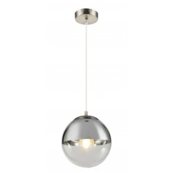 Suspensie Varus cu structura metalica  si abajur din sticla crom 15851 Globo