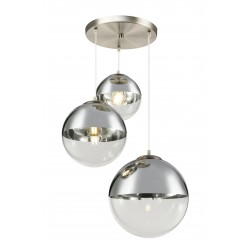 Lustra Varus cu structura metalica si abajururi din sticla crom 15851-3 Globo