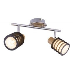 
									Spot cromat din lemn sticlă opal negru metalic 54816-2 VICI