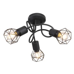 Plafoniera metal negru 54802S-3D XARA I