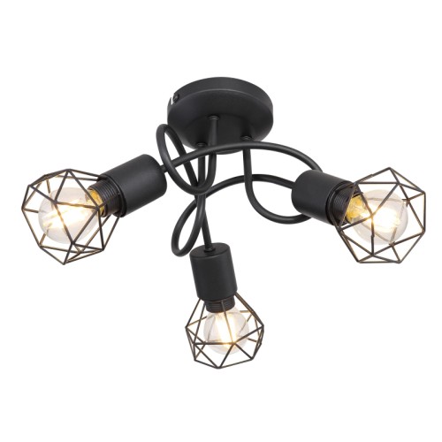 Plafoniera metal negru 54802S-3D XARA I