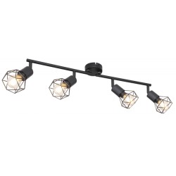 Spot bara metal negru orientabil 54802S-4 XARA I