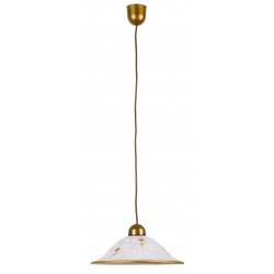PENDUL CLASIC CU ABAJUR DIN STICLA MODEL ALB ART FLOWER 1955