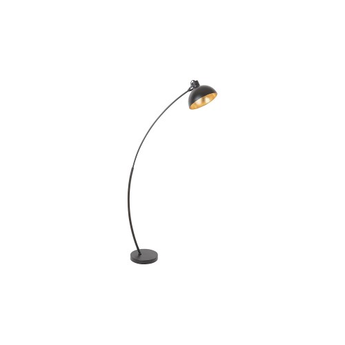 LAMPADAR METAL NEGRU SI ABAJUR CU FOLIE AURIE OTTO 5592 INDUSTRIAL&NORDIC RABALUX