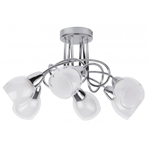 PLAFONIERA CU SASE ELEMENTE STRUCTURA METALICA SI ABAJUR ALB DAVE 6085 RABALUX