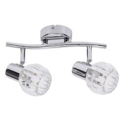 
									LAMPA SPOT DUBLA STRUCTURA METAL CROMAT SI ABAJUR TRANSPARENT DIN STICLA LAUREN 6092 RABALUX