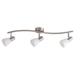 
									LAMPA SPOT CU TREI ELEMENTE METAL CROMAT SI ABAJUR DIN STICLA SOMA 6303 RABALUX