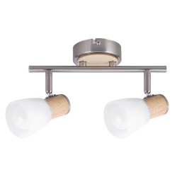 PLAFONIERA METAL/LEMN CU ABAJUR DIN STICLA GAVIN 6487 INDUSTRIAL&NORDIC RABALUX
