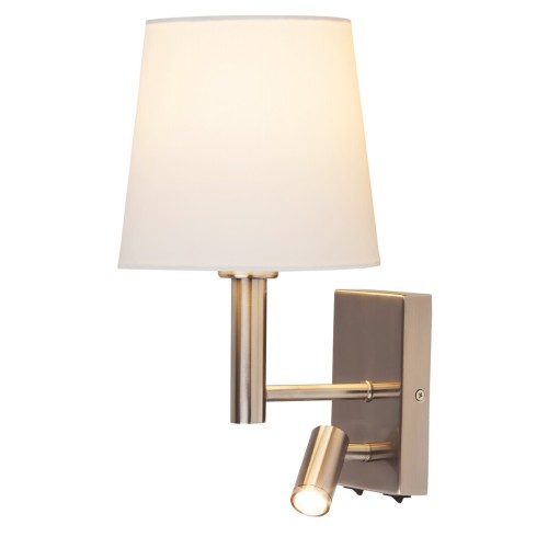 Lampa de perete cu doua intrerupatoare metal/crom satin cu abajur textil HARVEY 6539 RABALUX