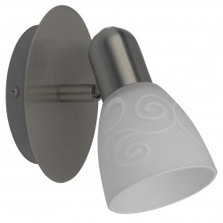 LAMPA SPOT DE PERETE STRUCTURA METAL CROMAT SATIN SI ABAJUR CU MODEL ALB HARMONY LUX 6635 RABALUX