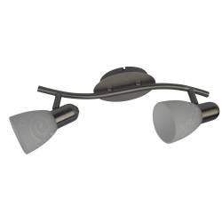 LAMPA SPOT DUBLA METAL CROMAT SI ABAJUR CU MODEL ALB HARMONY LUX 6636 RABALUX