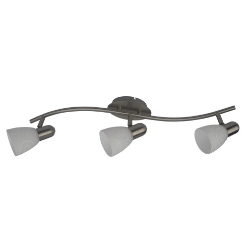 LAMPA SPOT CU TREI ELEMENTE METAL CROMAT SI ABAJUR CU MODEL ALB HARMONY LUX 6637 RABALUX