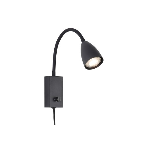 Lampa moderna metal negru si cablu cu teaca textila MIKA 6719 Rabalux