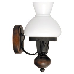 LAMPA DE PERETE NEGRU MAT CU ABAJUR DIN STICLA OPAL PETRONEL 7077 RABALUX