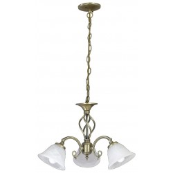 CANDELABRU CLASIC BRONZ CU ABAJUR DIN STICLA ALABASTRU ALB  BECKWORTH 7133 RABALUX