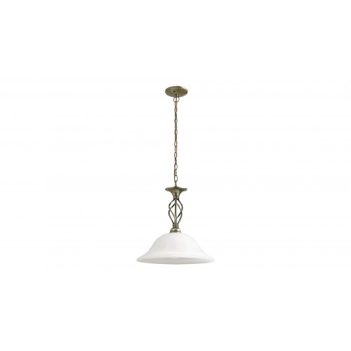 CANDELABRU CLASIC BRONZ CU ABAJUR DIN STICLA ALABASTRU ALB BECKWORTH 7136 RABALUX