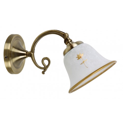 LAMPA DE PERETE CU ABAJUR DIN STICLA ALABASTRU ALB ART FLOWER 7171 RABALUX