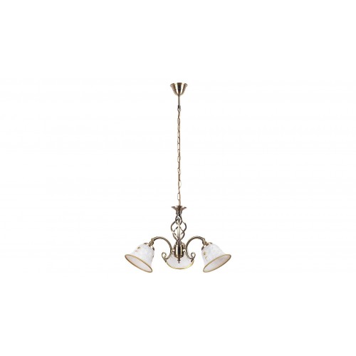 CANDELABRU CLASIC CU ABAJUR DIN STICLA MODEL ALB ART FLOWER 7173 RABALUX