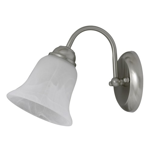 LAMPA DE PERETE CROM CU ABAJUR DIN GEAM ALABASTRU ALB FRANCESCA 7361 RABALUX