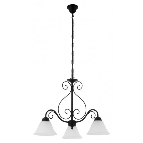 CANDELABRU DIN METAL NEGRU MAT CU ABAJUR DIN STICLA ALBA ATHEN 7813 RABALUX