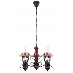 CANDELABRU METAL/LEMN NEGRU CU ABAJUR TRANSPARENT ENNA 7860 RABALUX