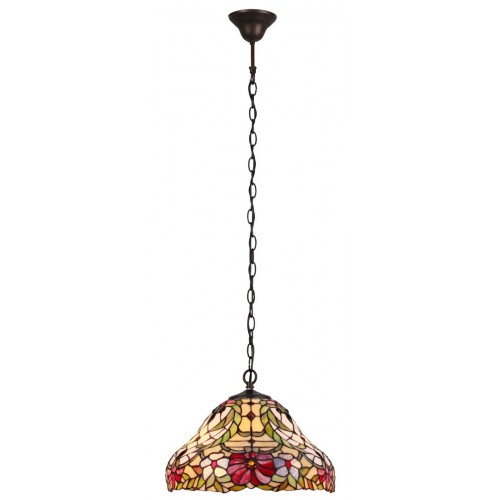 CANDELABRU BRONZ CU ABAJUR DIN STICLA TIFFANY MULTICOLOR MIRELLA 8086 Rabalux