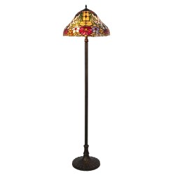 LAMPADAR BRONZ CU ABAJUR DIN STICLA TIFFANY MULTICOLOR MIRELLA 8088 RABALUX