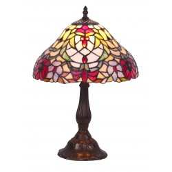 VEIOZA BRONZ CU ABAJUR DIN STICLA TIFFANY MULTICOLOR MIRELLA 8090