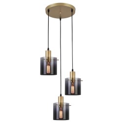 Suspensie Donati auriu sticla fumurie 3XE27 5223 Rabalux 