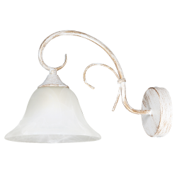 LAMPA DE PERETE METAL ALB ANTICHIZAT CU ABAJUR DIN STICLA KATHERINE 7186 RABALUX