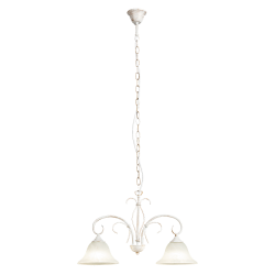 CANDELABRU METAL ALB ANTICHIZAT CU ABAJUR DIN STICLA KATHERINE 7189 RABALUX