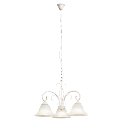 CANDELABRU METAL ALB ANTICHIZAT CU ABAJUR DIN STICLA KATHERINE 7190 RABALUX