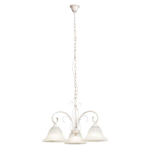 CANDELABRU METAL ALB ANTICHIZAT CU ABAJUR DIN STICLA KATHERINE 7190 RABALUX