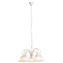CANDELABRU METAL ALB ANTICHIZAT CU ABAJUR DIN STICLA KATHERINE 7191 RABALUX