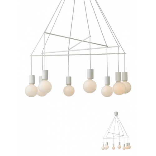 Lustra Mikado 01-1564, 8 x E27, alba Smarter