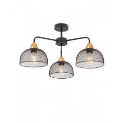 Plafoniera Tamis 01-1570, 3 x E27, negru mat + aur mat