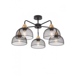 Plafoniera Tamis 01-1571, 5 x E27, negru mat + aur mat