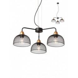 Lustra Tamis 01-1573, 3 x E27, negru mat + aur mat